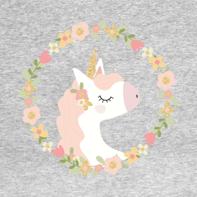 Floral Cute Unicorn by CuteDesigns